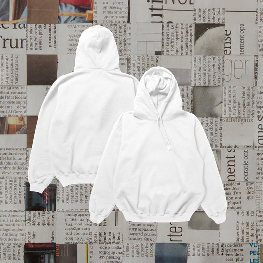 WHITE PLAIN HOODIE