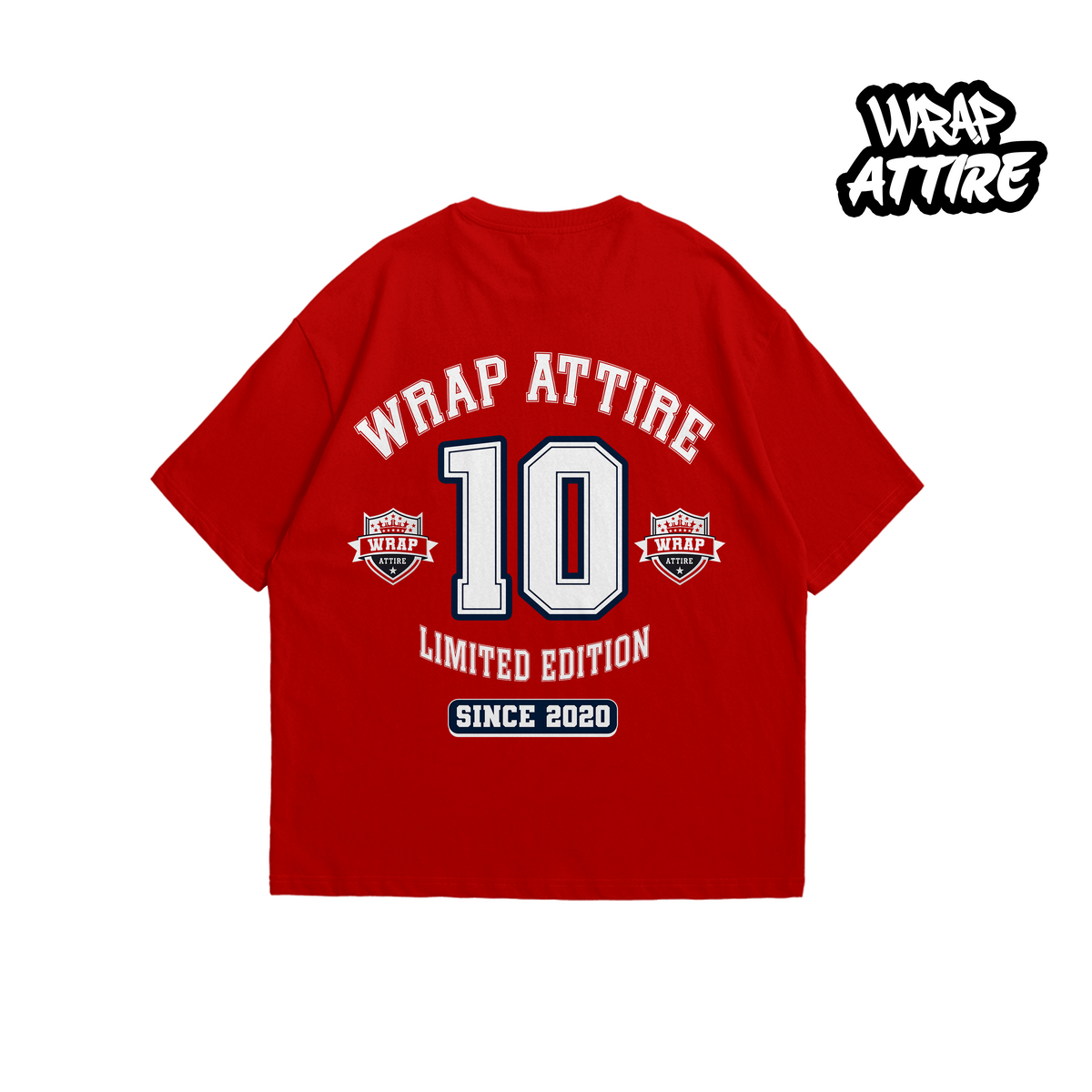 WRAP ATTIRE VARSITY OVERSIZED TEE